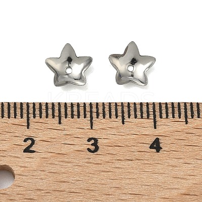 Non-Tarnish 5-Petal Flower Smooth Surface 304 Stainless Steel Bead Caps X-STAS-R065-56-1