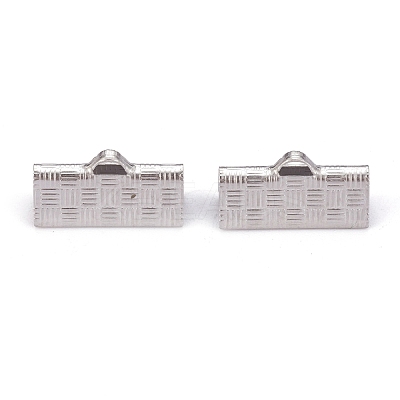 Tarnish Resistant 304 Stainless Steel Ribbon Crimp Ends STAS-P249-27C-P-1