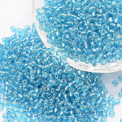 8/0 Transparent Glass Round Seed Beads SEED-J010-F8-23-1
