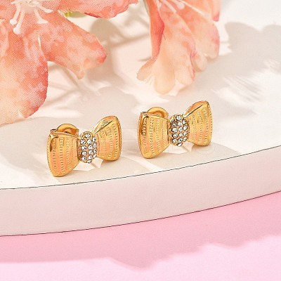 304 Stainless Steel Micro Pave Clear Cubic Zirconia Stud Earrings EJEW-I318-01G-02-1