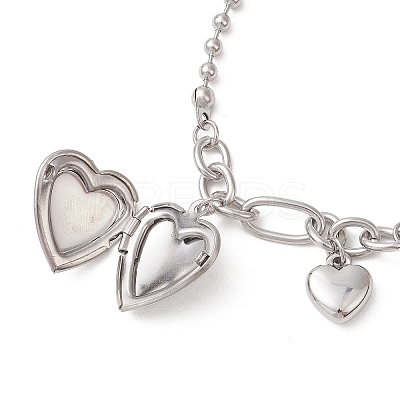 316 Stainless Steel Locket Charms Bracelets BJEW-JB13180-1
