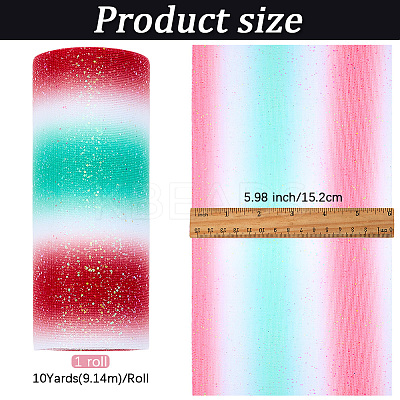 Rainbow Polyester Fabric Sparkling Tulle Roll OCOR-WH20006-55D-1