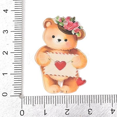 Valentine's Day Opaque Printed Acrylic Pendants OACR-A045-06H-1