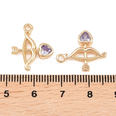 Brass Pave Cubic Zirconia Pendants KK-L261-18G-01-1