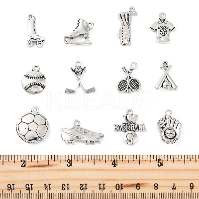 48Pcs 12 Styles Tibetan Style Alloy Pendants TIBE-FP0001-15-1