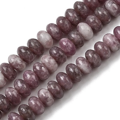 Natural Lepidolite/Purple Mica Stone Beads Strands G-K365-E01-4x6mm-1