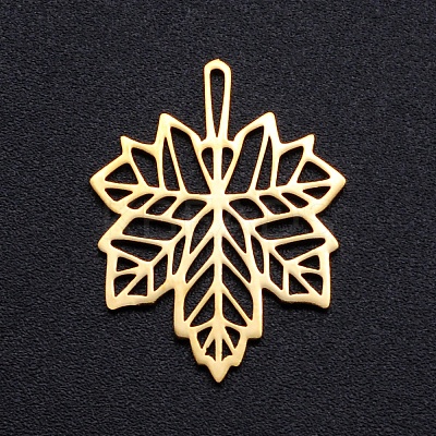 Autumn Theme 201 Stainless Steel Filigree Joiners Links STAS-S105-JN888-2-1