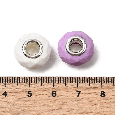 Spray Painted Faceted Resin European Beads RESI-C063-02A-1