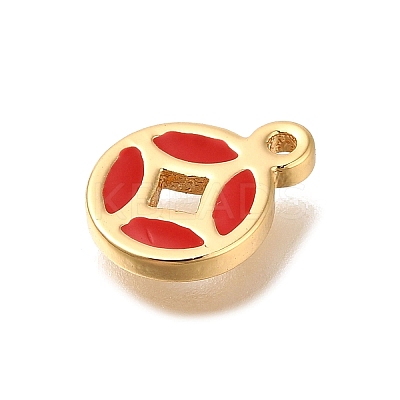 Brass Enamel Charms KK-M301-10G-1