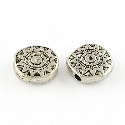 Tibetan Style Alloy Beads X-TIBEB-9528-AS-RS-1