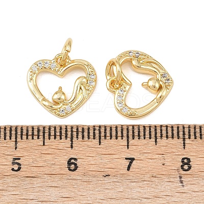 Brass Micro Pave Cubic Zirconia Pendants KK-P339-06G-1