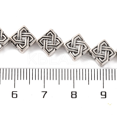 Tibetan Style Rhombus Alloy Bead Strands X-TIBEB-O007-05-NR-1