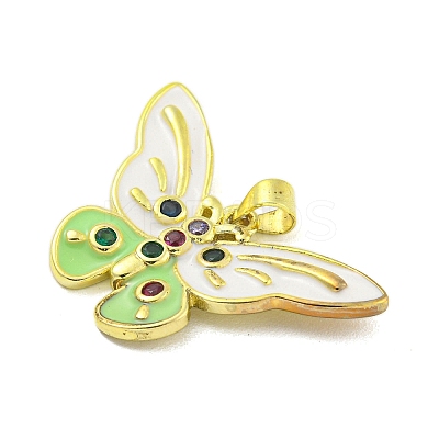 Real 18K Gold Plated Brass Micro Pave Cubic Zirconia Pendants KK-R159-08B-G-1