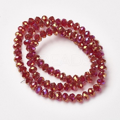 Electroplate Transparent Glass Beads Strands EGLA-A034-T8mm-T12-1