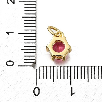Brass Pave Cubic Zirconia Pendants KK-V002-23G-02-1