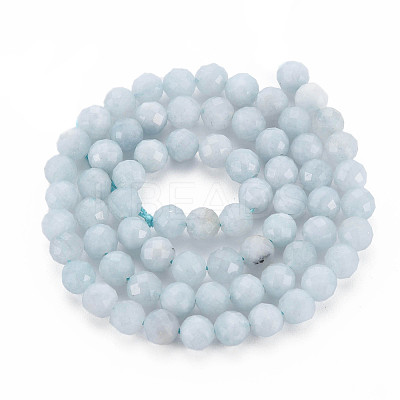 Natural Aquamarine Beads Strands G-Q951-01-6mm-1