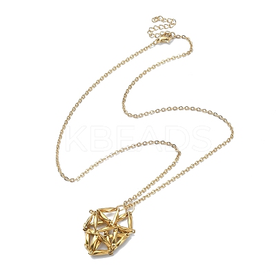 Ion Plating(IP) 304 Stainless Steel Braided Macrame Pouch Empty Stone Holder Necklace Making NJEW-JN04567-01-1