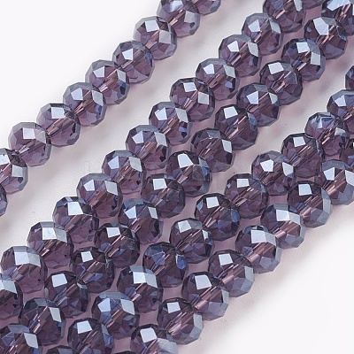 Electroplate Glass Beads Strands X-GLAA-K027-PL-A05-1