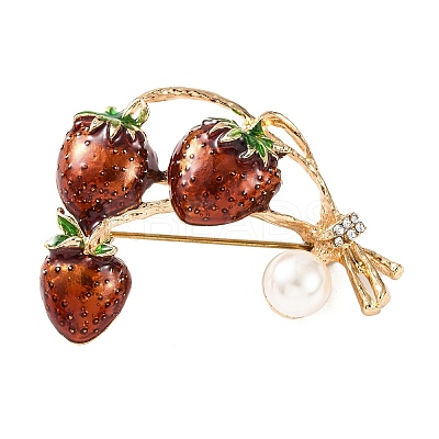 KC Gold Plated Alloy Crystal Rhinestone Fruit Brooches LS-JEWB-L017-03KCG-1