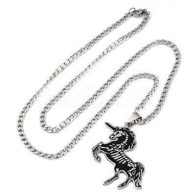 201 Stainless Steel Pendant Necklaces LS-NJEW-C066-13P-1