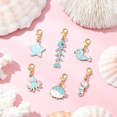 Alloy Enamel Pendant Decorations HJEW-JM03296-1