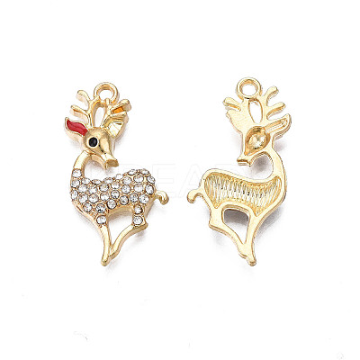 Rack Plating Alloy Enamel Pendants X-ENAM-N055-118-1
