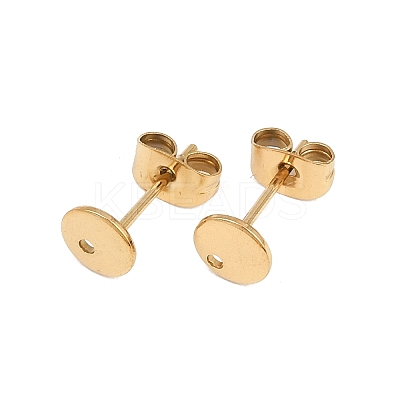 Ion Plating(IP) 304 Stainless Steel Stud Earring Findings STAS-P198-25-6mm-G-1