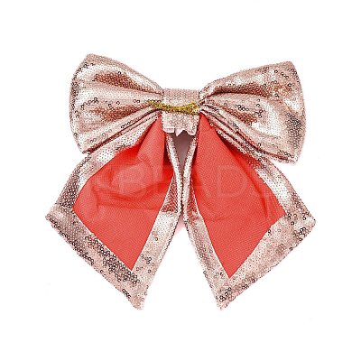 Christmas Plastic Sequin Big Bowknot Pendant Decorations AJEW-S088-04E-1
