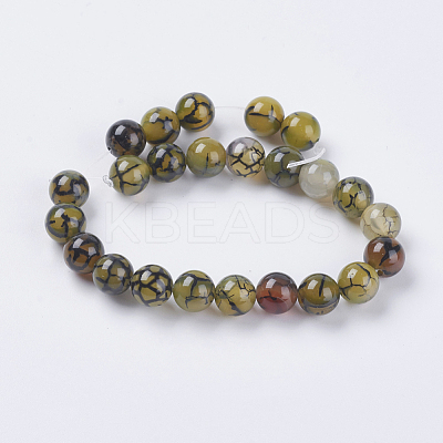 Natural Dragon Veins Agate Beads Strands G-G515-8mm-02B-1