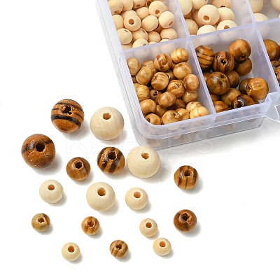 192Pcs Natural Unfinished Wood Beads WOOD-YW0001-47-1