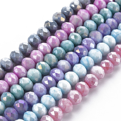 Opaque Baking Paint Glass Beads Strands EGLA-N006-010A-B-1