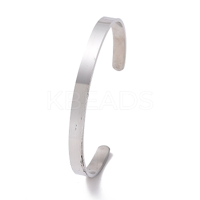 Tarnish Resistant 304 Stainless Steel Infinity Heart Open Cuff Bangle BJEW-G653-03P-1