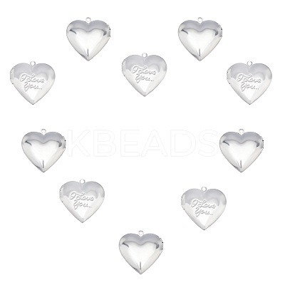 304 Stainless Steel Locket Pendants STAS-UN0016-36P-1