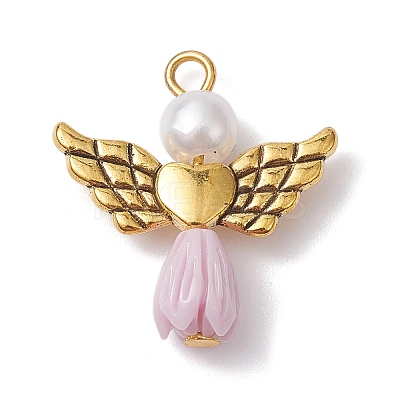 Resin Imitation Pearl Pendants PALLOY-JF02565-04-1