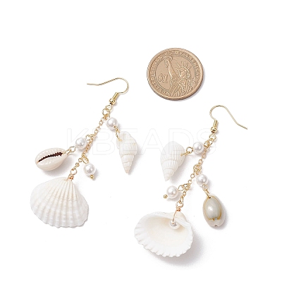 Shell Shape Dangle Earrings EJEW-TA00639-1
