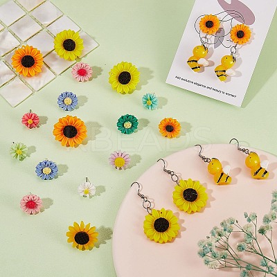 DIY Sunflower Earring Making Kit DIY-SZ0008-44-1