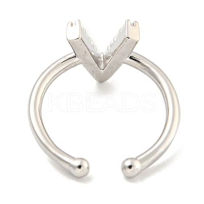 Rack Plating Brass Open Cuff Rings for Women RJEW-F162-01P-V-1