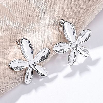 304 Stainless Steel Stud Earrings for Women LS-EJEW-K306-16P-1