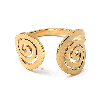 304 Stainless Steel Open Cuff Rings LS-RJEW-Q808-06G-1