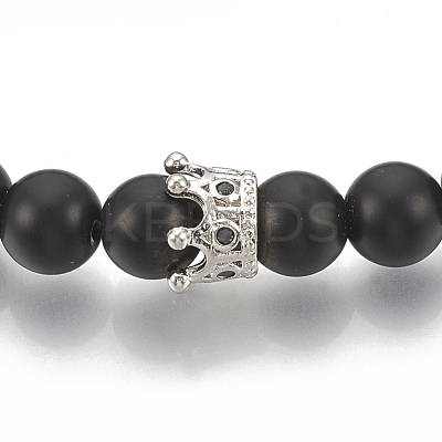 Synthetic Lava Rock Stretch Bracelets ZIRC-T006-24P-01-1