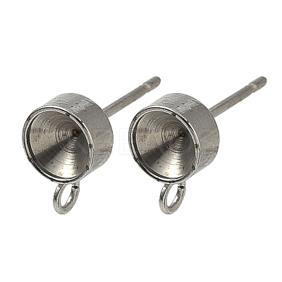 Non-Tarnish 201 Stainless Steel Stud Earring Settings STAS-S041-08-1