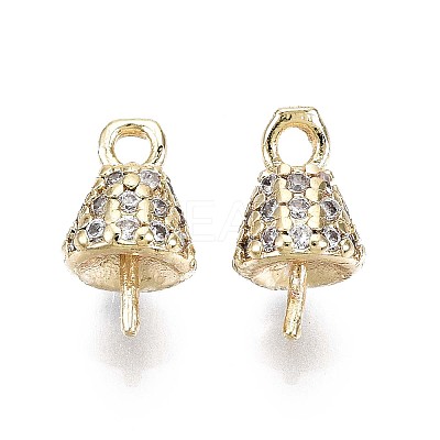 Brass Micro Pave Clear Cubic Zirconia Peg Bails Pendants KK-T056-33G-NF-1