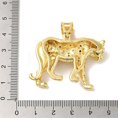 Rack Plating Brass Micro Pave Black Cubic Zirconia Pendants KK-P267-01A-G-1