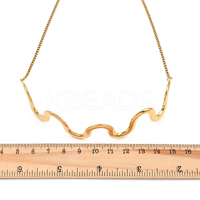 304 Stainless Steel Wavy Line Choker Slider Necklaces NJEW-Z106-01G-1
