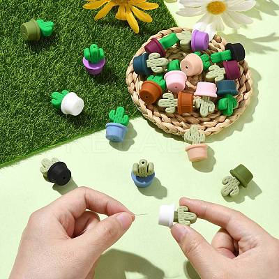 21Pcs 21 Colors Silicone Focal Beads SIL-CJ0002-03-1