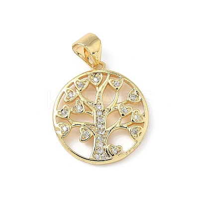 Brass Micro Pave Cubic Zirconia Pendants KK-S337-06G-C-1