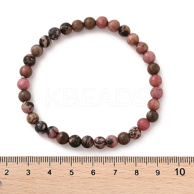 Natural Rhodonite Stretch Bracelets BJEW-JB04557-01-1