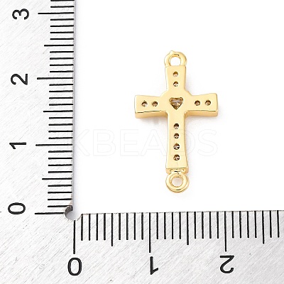 Brass Micro Pave Cubic Zirconia Connector Charms KK-S510-16G-1