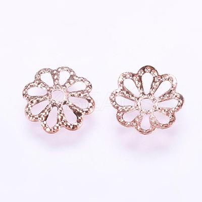 Long-Lasting Plated Brass Fancy Bead Caps KK-F711-01RG-1