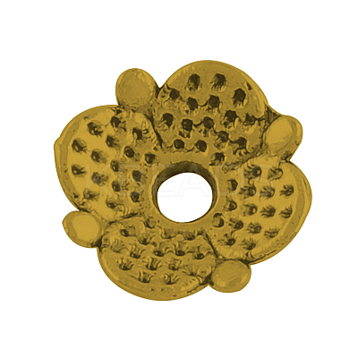 4-Petal Tibetan Style Alloy Flower Bead Caps LS-TIBE-S222-AG-RS-1